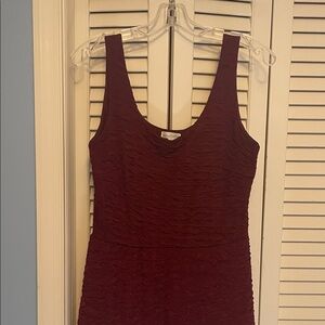 Charming Charlie Deep Red Textured Mini Dress
